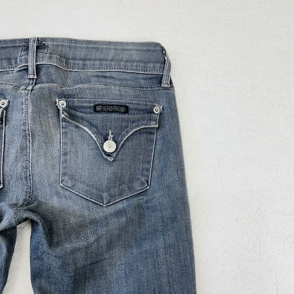 Hudson Skinny Jeans 25 Collin Rear Flap Gray Acid Wash Low Rise Button Fly - Picture 14 of 16